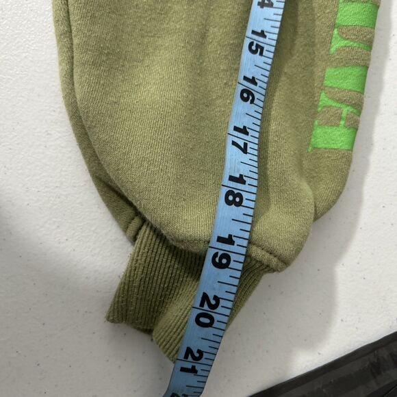 Nirvana Sweatshirt Womens S‎ Petite Green Crew Neck Graphic Smile Overdyed Y2K - Picture 7 of 8